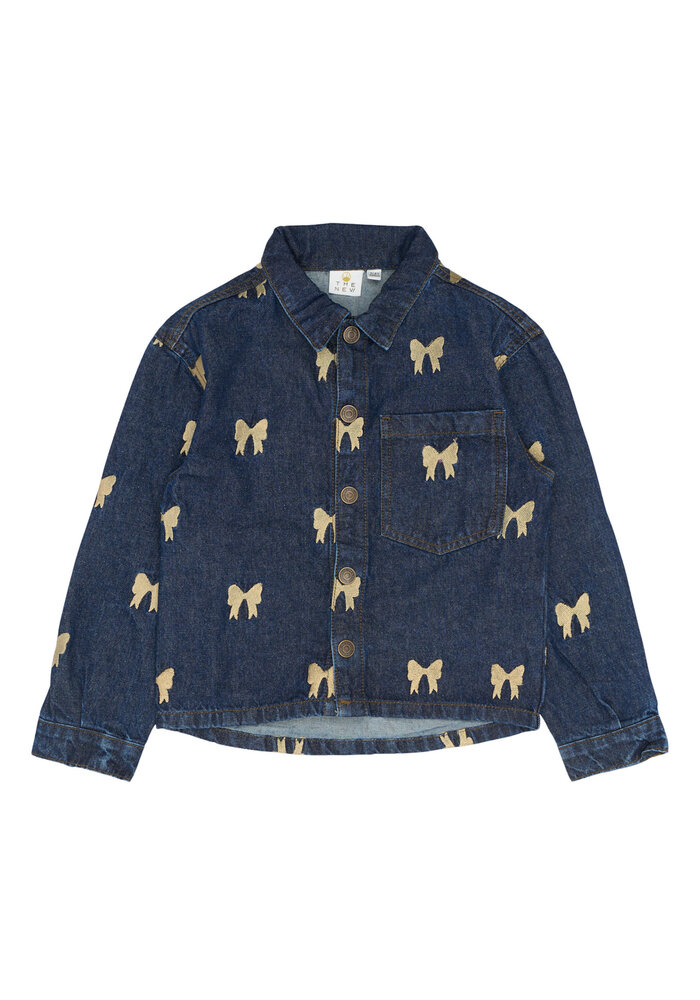 The New TNRaquel Denim Overshirt Medium Blue Denim AOP