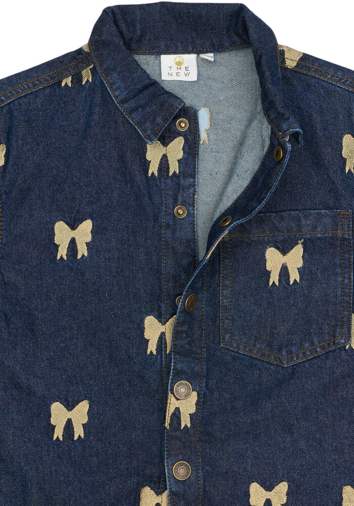 The New TNRaquel Denim Overshirt Medium Blue Denim AOP