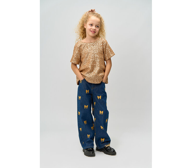 The New TNRaquel Wide Jeans Medium Blue Denim AOP