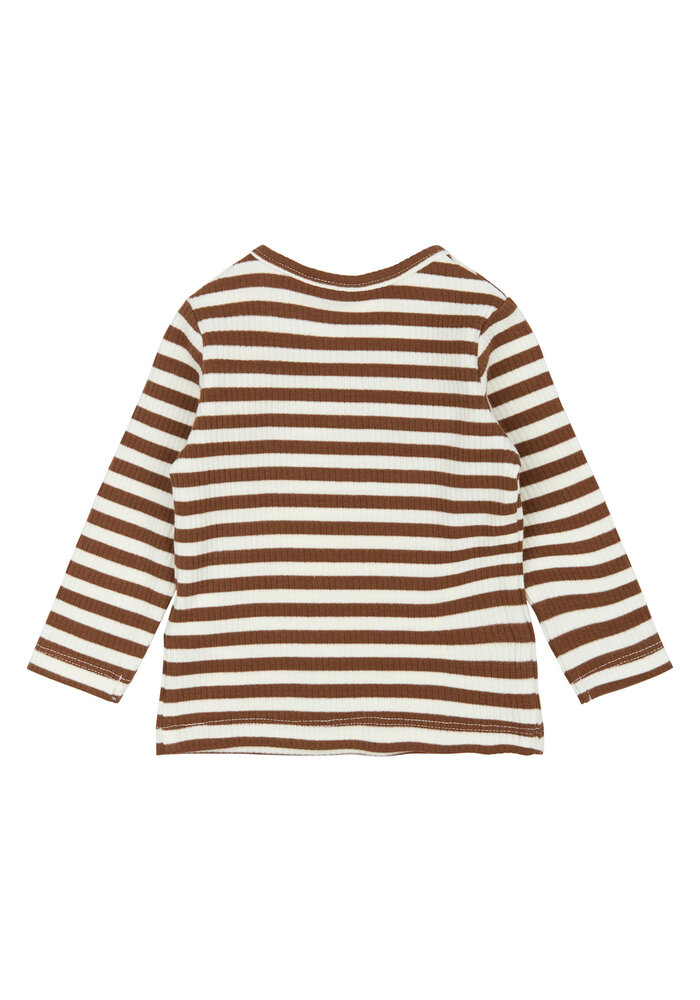 The New TNSBFro L_S Rib Tee Toffee Striped