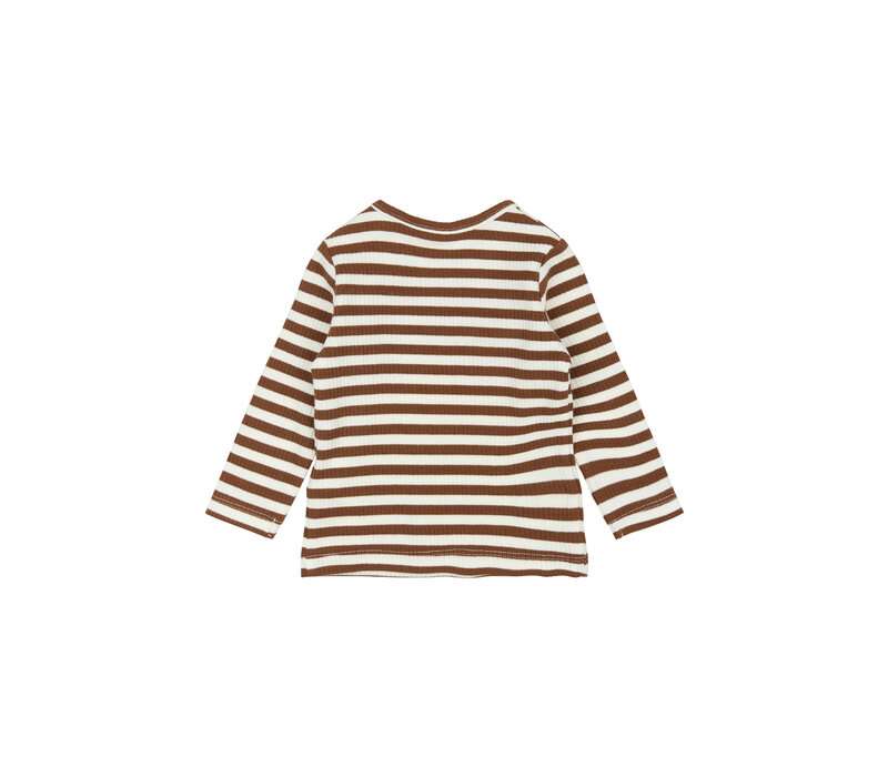The New TNSBFro L_S Rib Tee Toffee Striped