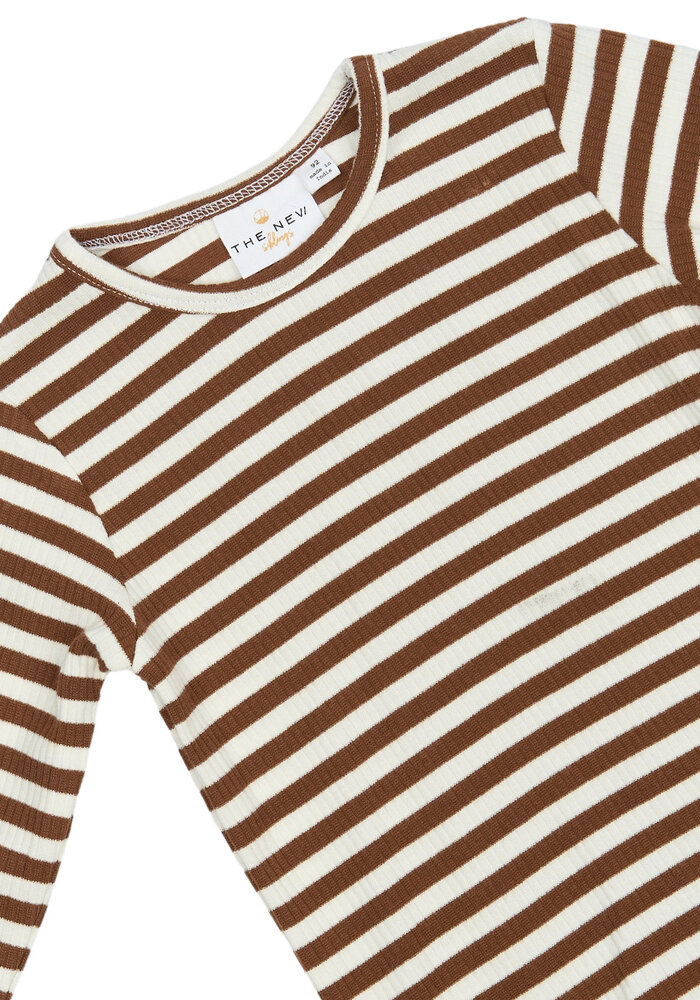 The New TNSBFro L_S Rib Tee Toffee Striped