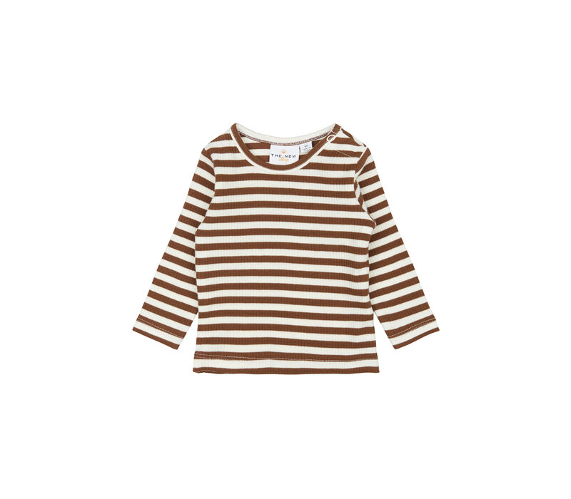 The New TNSBFro L_S Rib Tee Toffee Striped