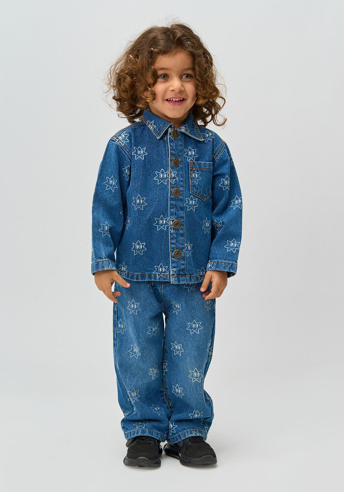 The New TNSTRipley OS Denim Shirt Medium Blue Denim AOP