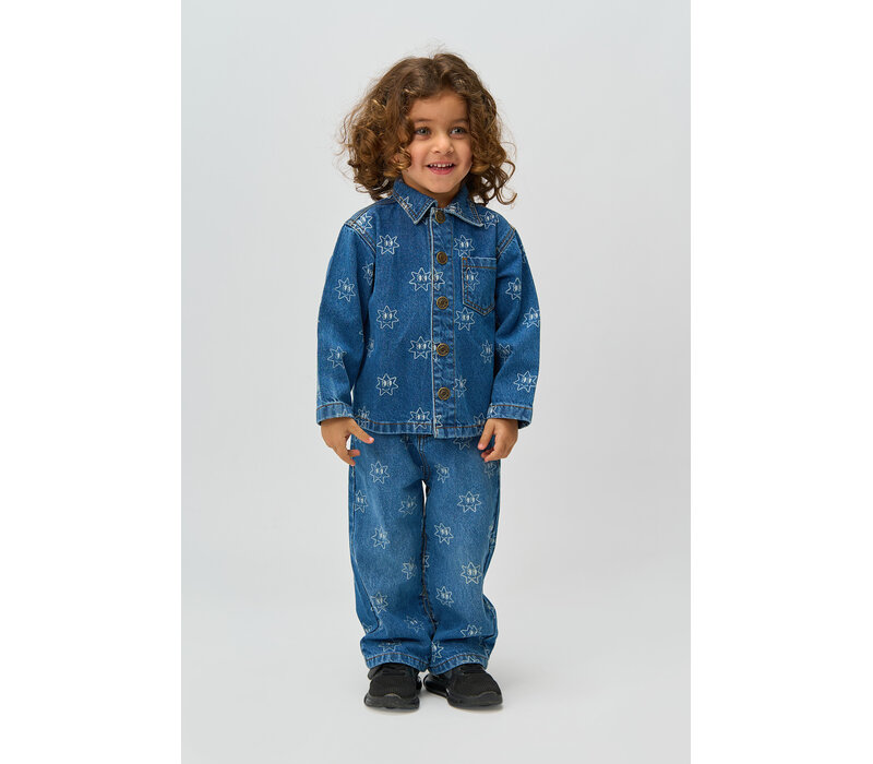 The New TNSTRipley Wide Jeans Medium Blue Denim AOP