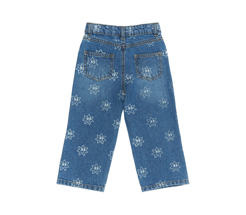 The New TNSTRipley Wide Jeans Medium Blue Denim AOP