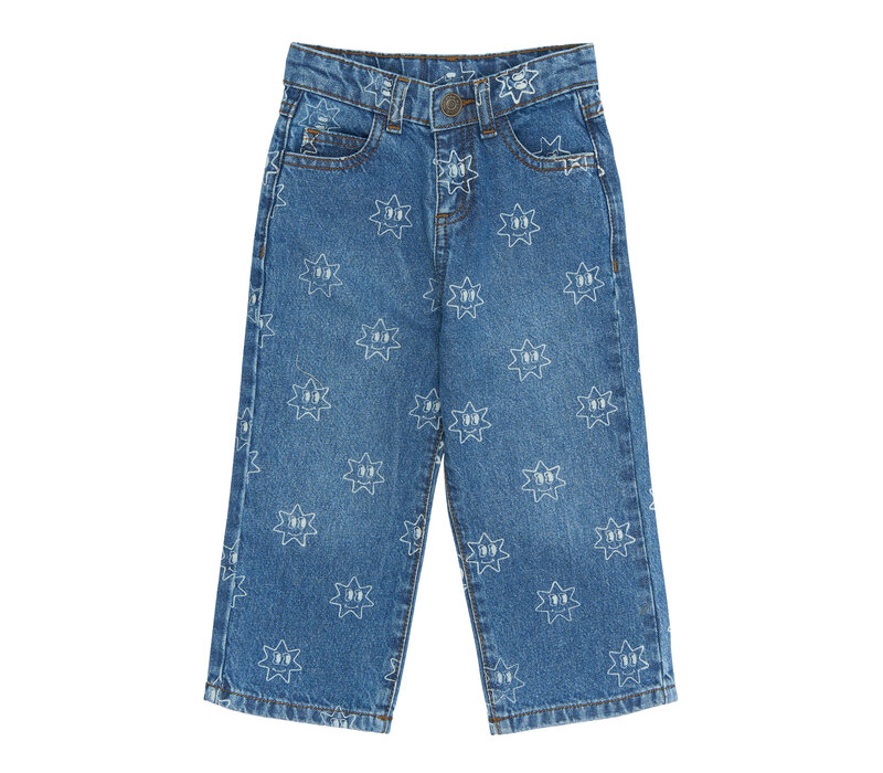 The New TNSTRipley Wide Jeans Medium Blue Denim AOP