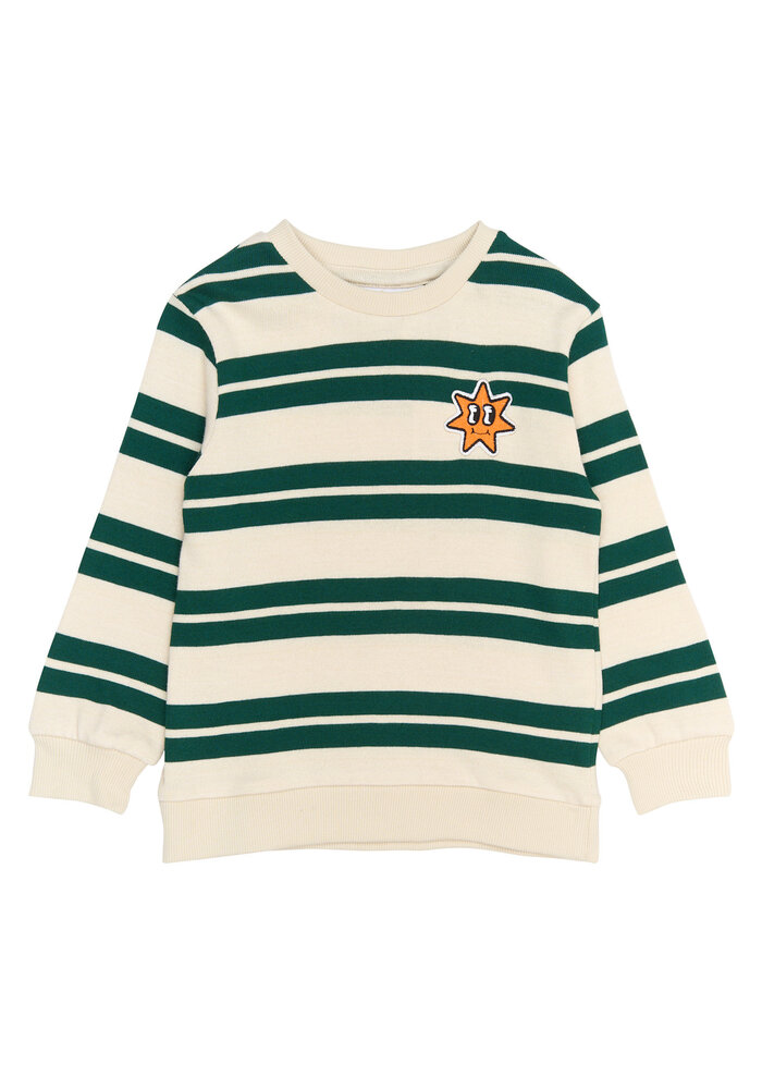 The New TNSTRobbie Knit Sweatshirt Deep Teal Striped