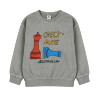 Jelly Mallow Check Mate Pignment Sweatshirt GRAY