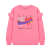 Jelly Mallow Together Pigment Ruffled Sweatshirt PINK