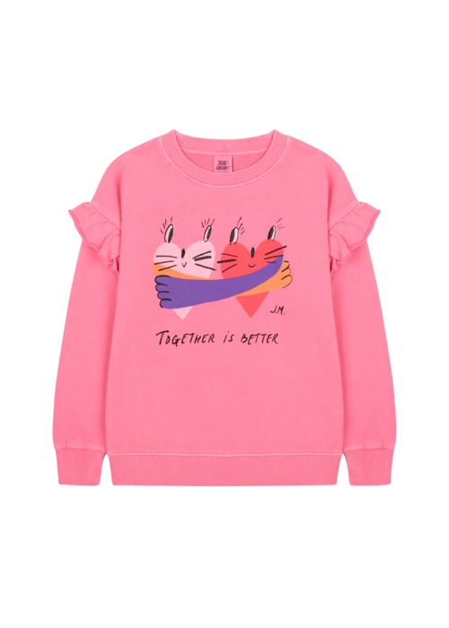 Jelly Mallow Jelly Mallow Together Pigment Ruffled Sweatshirt PINK