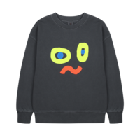 Jelly Mallow Catchy Face Pigment Sweatshirt CHARCOAL