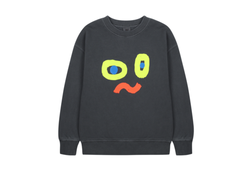 Jelly Mallow Jelly Mallow Catchy Face Pigment Sweatshirt   CHARCOAL