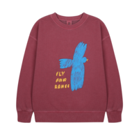 Jelly Mallow Flying Bird Pigment Sweatshirt BURGUNDY