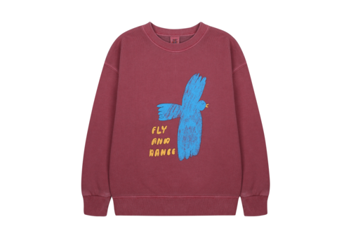 Jelly Mallow Jelly Mallow Flying Bird Pigment Sweatshirt BURGUNDY