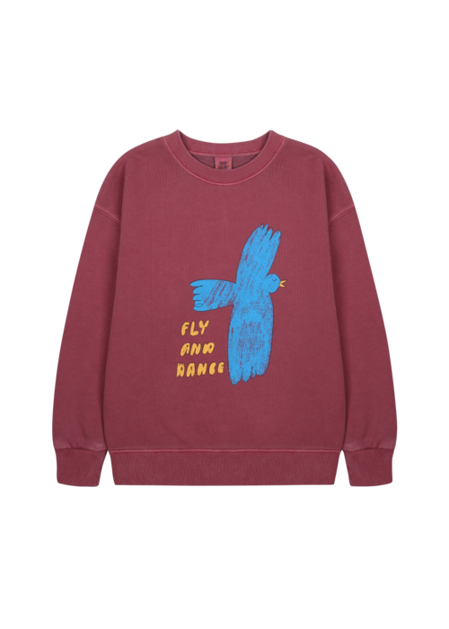 Jelly Mallow Jelly Mallow Flying Bird Pigment Sweatshirt BURGUNDY