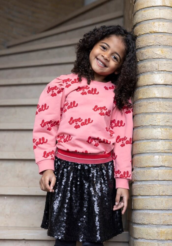 Jubel Sweater AOP - Queen Of Hearts l.Roze