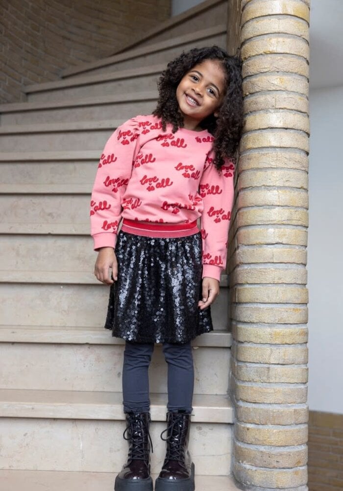 Jubel Sweater AOP - Queen Of Hearts l.Roze