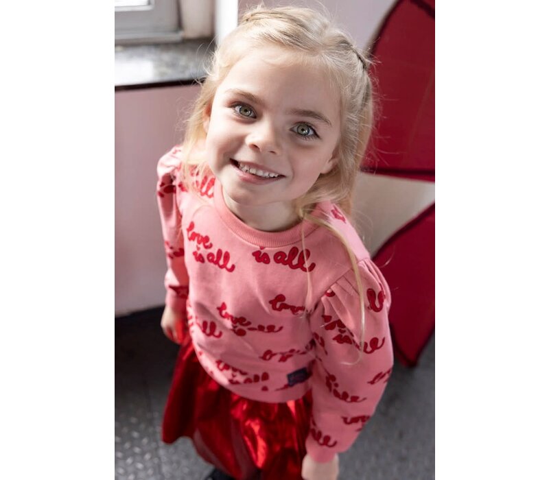 Jubel Sweater AOP - Queen Of Hearts l.Roze