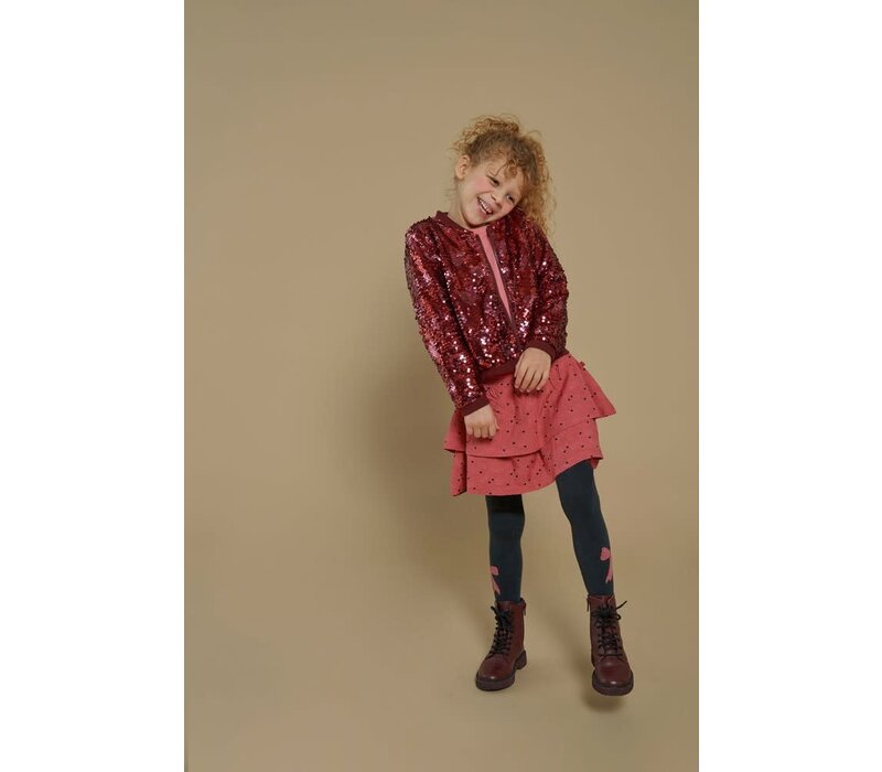 Jubel Pailetten bomberjack - Queen Of Hearts Bordeaux