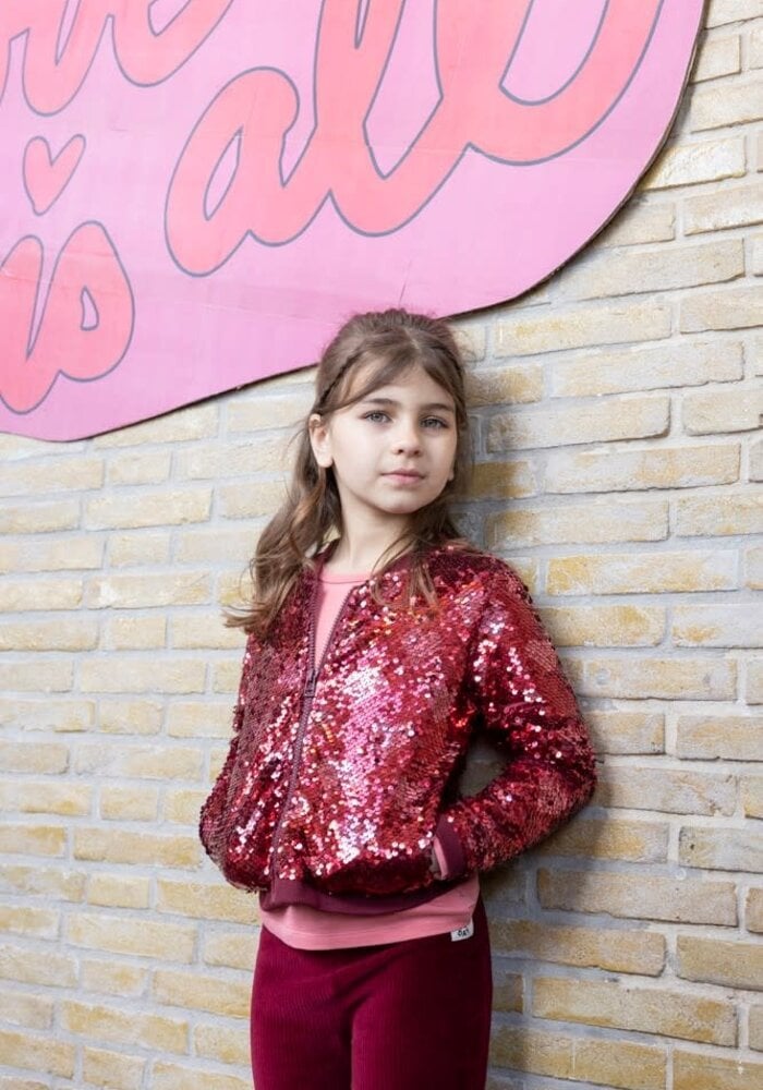 Jubel Pailetten bomberjack - Queen Of Hearts Bordeaux