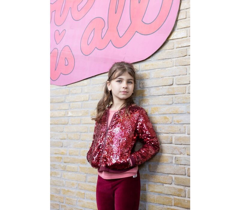 Jubel Pailetten bomberjack - Queen Of Hearts Bordeaux