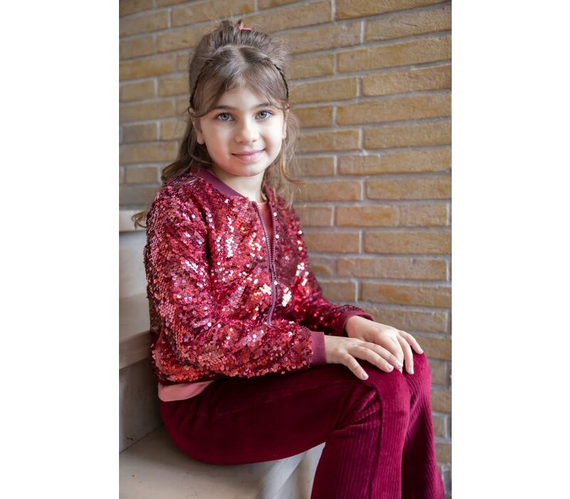 Jubel Pailetten bomberjack - Queen Of Hearts Bordeaux