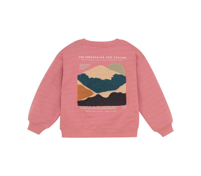Daily Seven Oversized Sweater Backprint Coral Clay