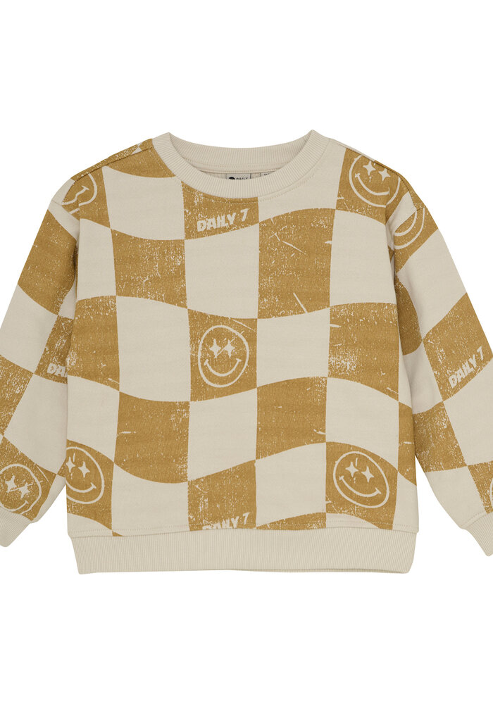 Daily Seven Oversized Sweater Alloverprint Sandshell