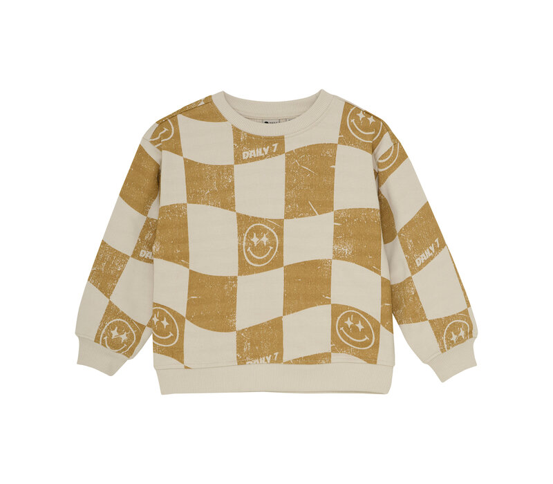 Daily Seven Oversized Sweater Alloverprint Sandshell