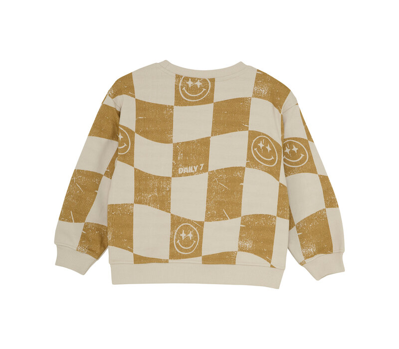 Daily Seven Oversized Sweater Alloverprint Sandshell