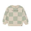 Daily seven Daily Seven Oversized Sweater Check Print Cool Mint
