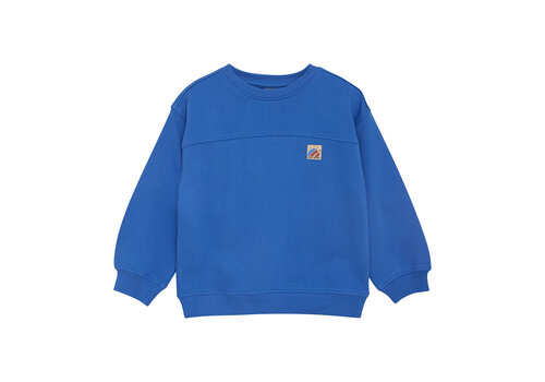 Daily seven Daily Seven Oversized Sweater Textprint Dusty Kobalt