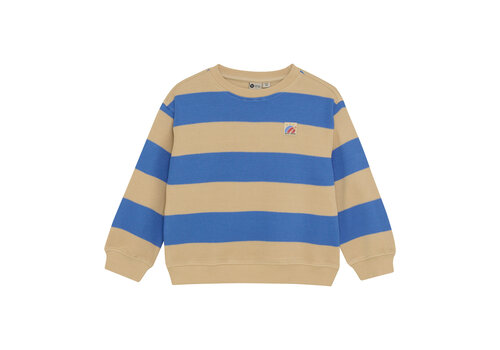 Daily seven Daily Seven Oversized Sweater Big Stripe Dusty Kobalt