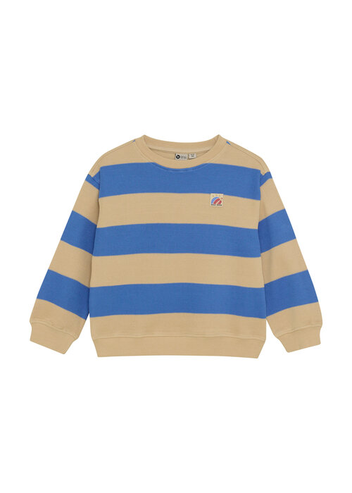 Daily seven Daily Seven Oversized Sweater Big Stripe Dusty Kobalt