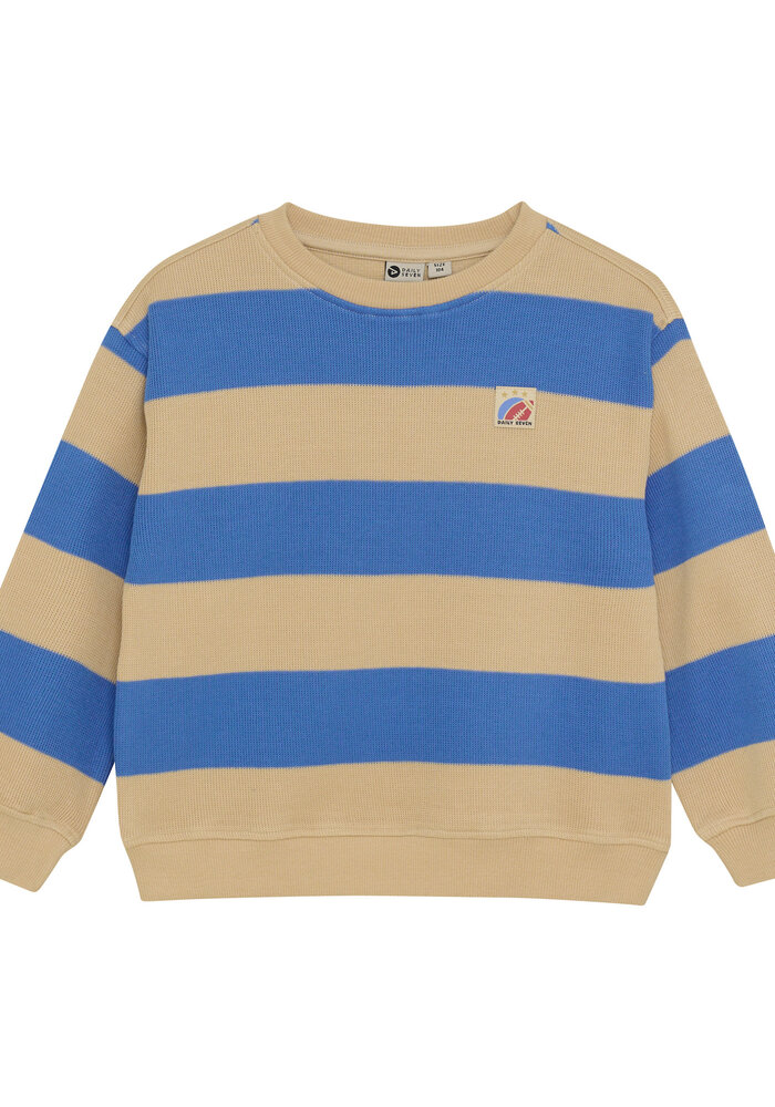 Daily Seven Oversized Sweater Big Stripe Dusty Kobalt