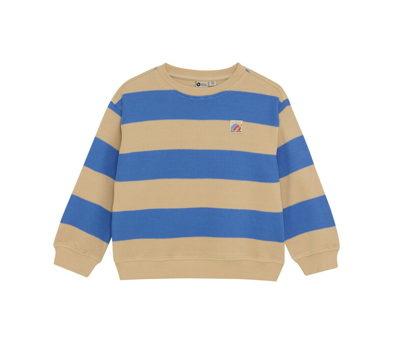 Daily Seven Oversized Sweater Big Stripe Dusty Kobalt