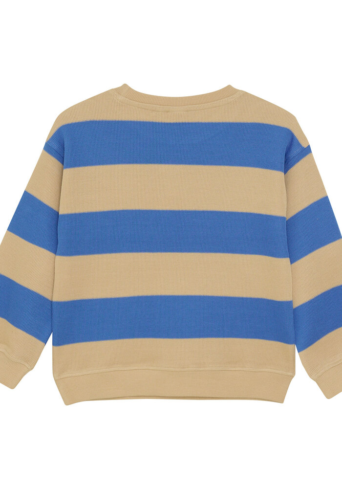 Daily Seven Oversized Sweater Big Stripe Dusty Kobalt