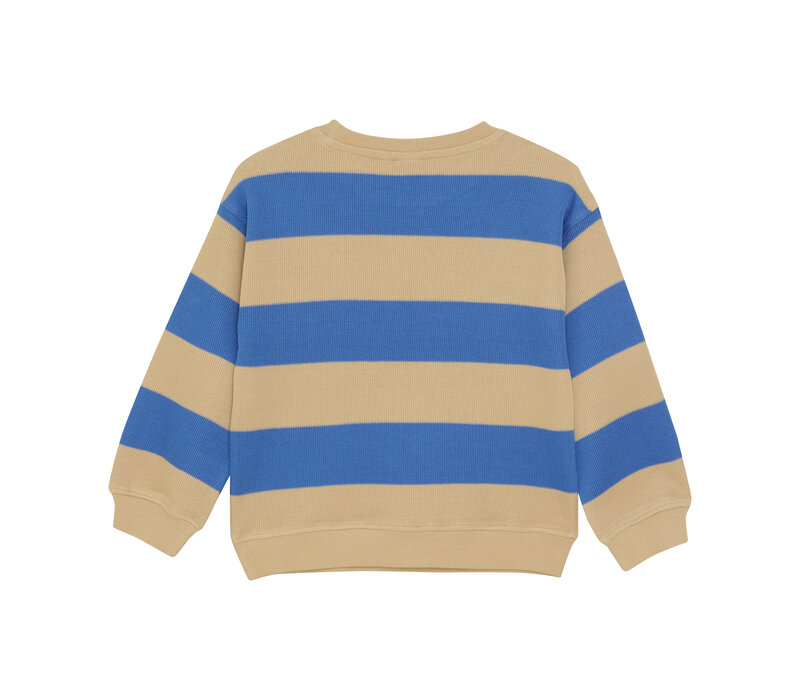 Daily Seven Oversized Sweater Big Stripe Dusty Kobalt
