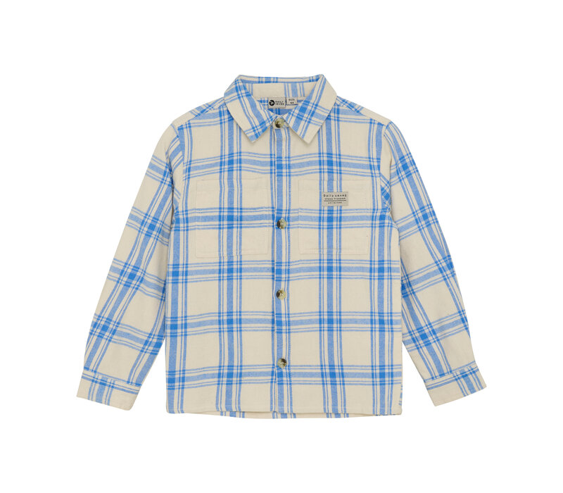 Daily Seven Shirt Check Print Dusty Kobalt