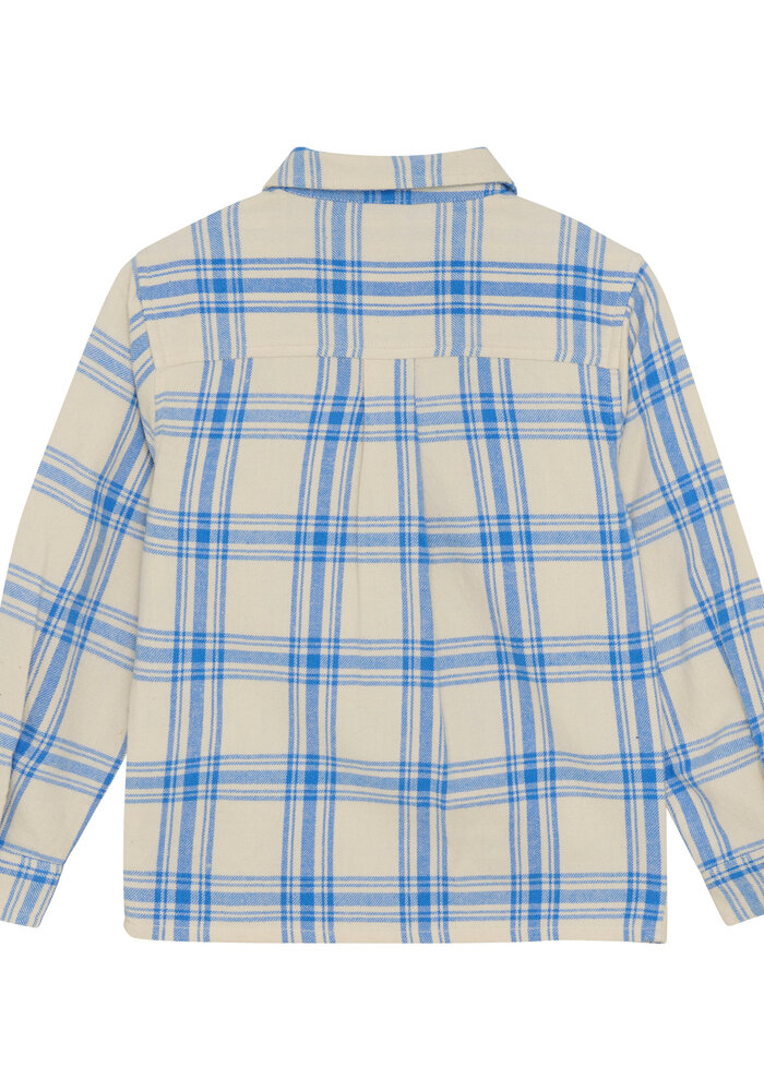 Daily Seven Shirt Check Print Dusty Kobalt