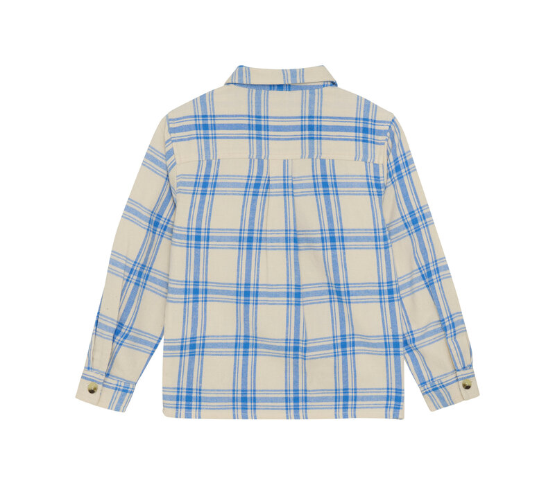 Daily Seven Shirt Check Print Dusty Kobalt