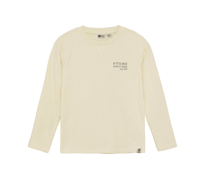 Daily Seven T-shirt Longsleeve Backprint Off White