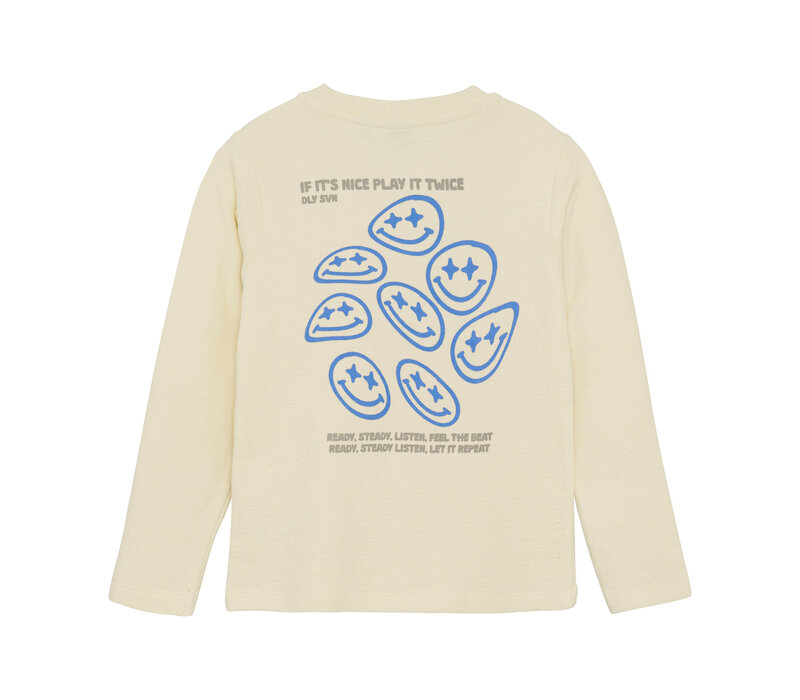 Daily Seven T-shirt Longsleeve Backprint Off White