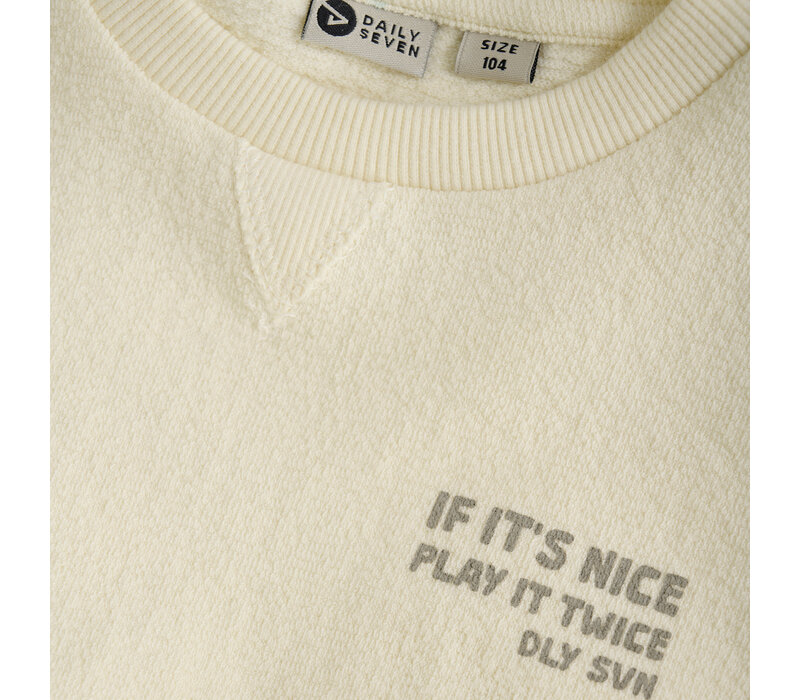 Daily Seven T-shirt Longsleeve Backprint Off White