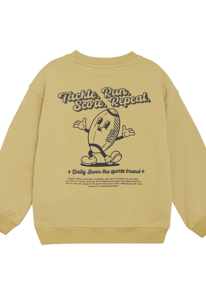 Daily Seven Oversized Sweater Retro Print Silver Fern