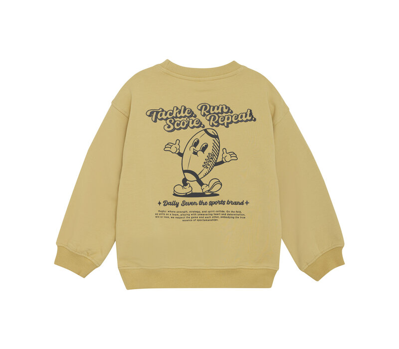 Daily Seven Oversized Sweater Retro Print Silver Fern