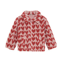 Daily Seven Teddy Jacket Heart Pale Mauve