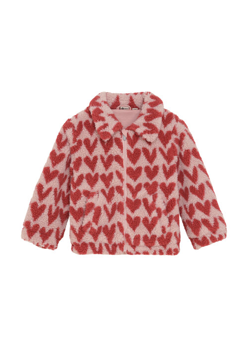 Daily seven Daily Seven Teddy Jacket Heart Pale Mauve