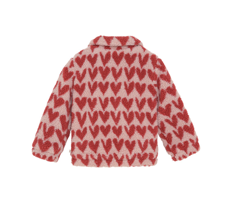Daily Seven Teddy Jacket Heart Pale Mauve